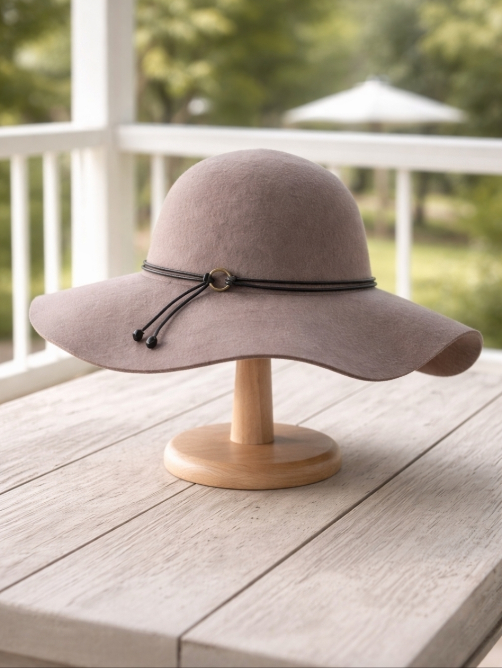 C.C Taupe Wide Brim Hat 100% Wool